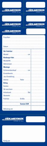 Repair Card - ski service stubs