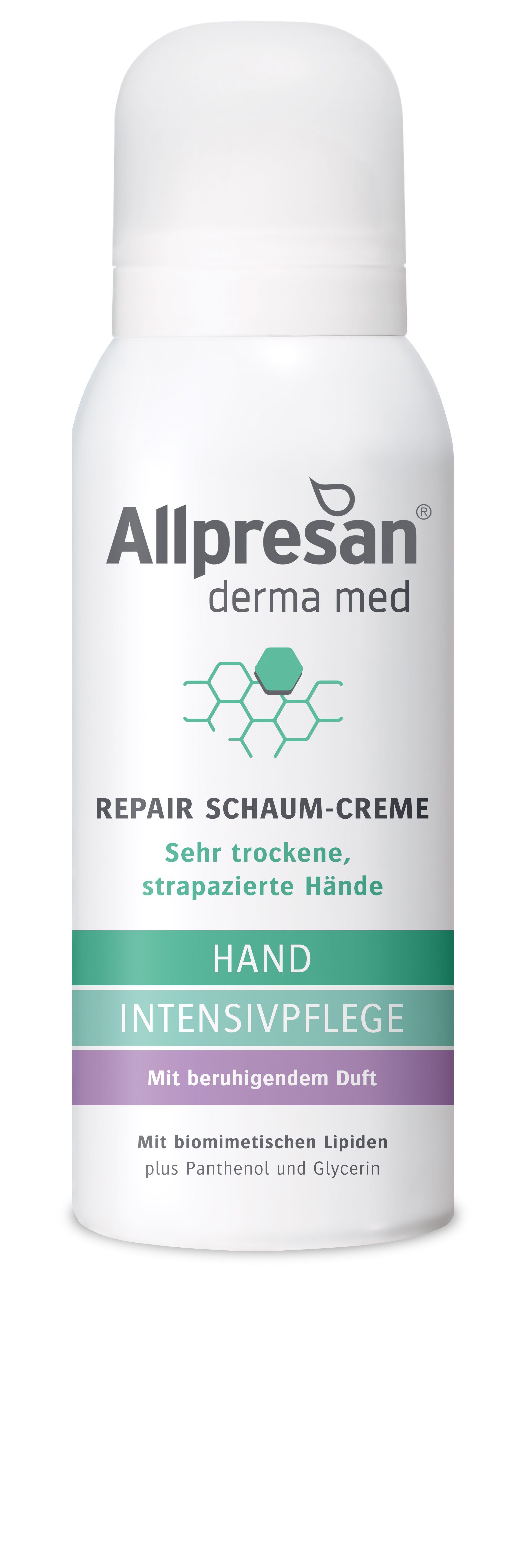 Allpresan derma med HAND INTENSIVPFLEGE Schaum Creme mit beruhigendem Duft